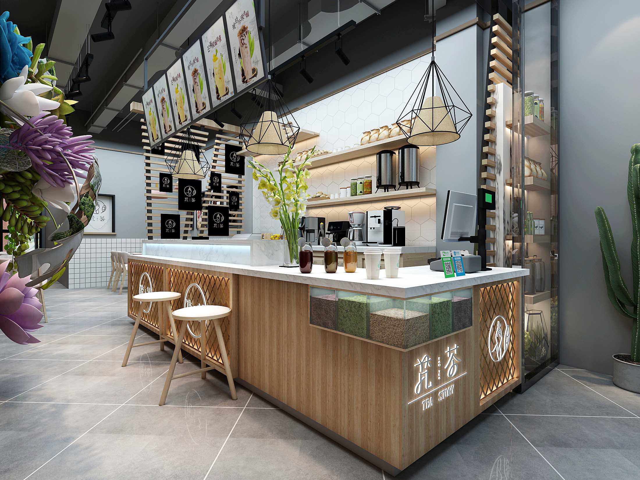 商場奶茶店裝修效果圖