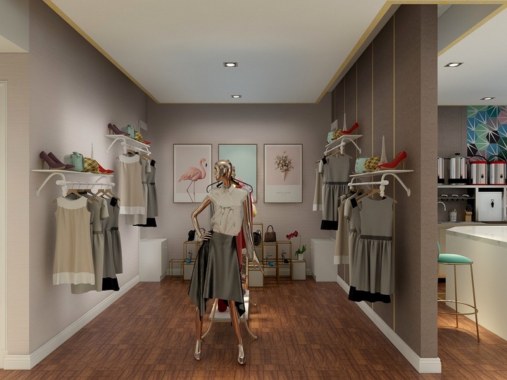 現(xiàn)代簡約美容服裝店